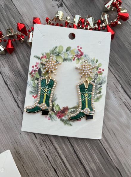 Cowgirl Christmas Earrings