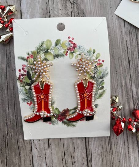 Cowgirl Christmas Earrings